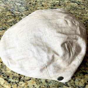 Epoch Hat Company Linen Snap front brim six panel Ivy Hat in cream 100% cotton
